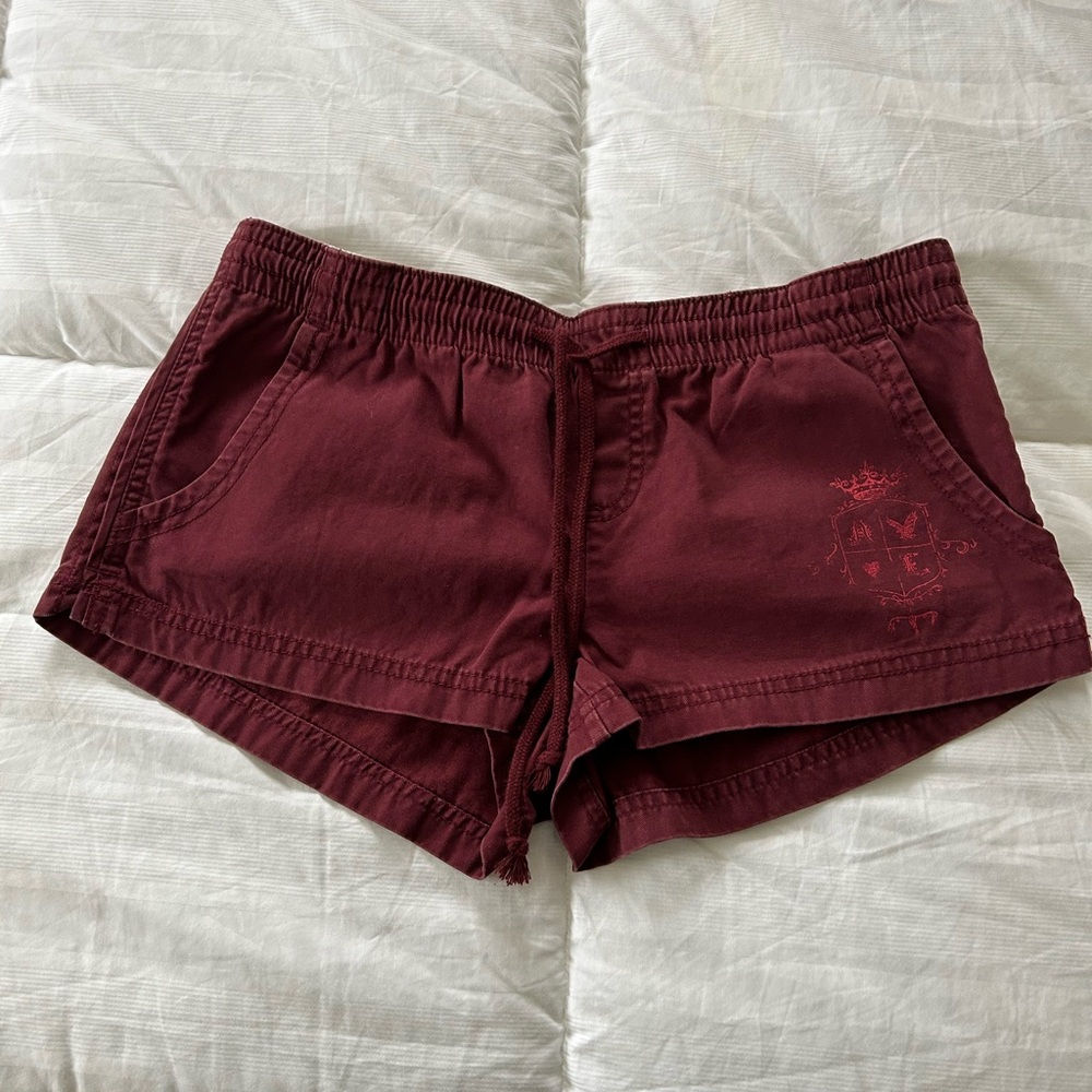 American Eagle Y2K Burgundy Shorts